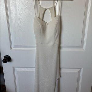 City Triangles White Asymmetrical Dress